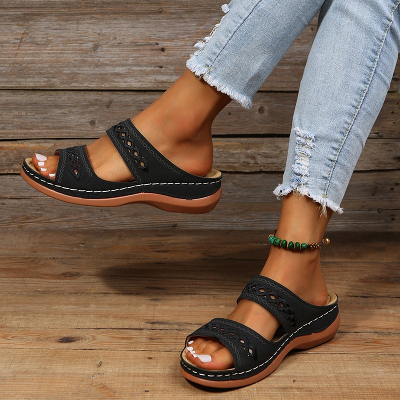 Amanda | Comfortable Orthopedic Wedge Sandals - Solfae
