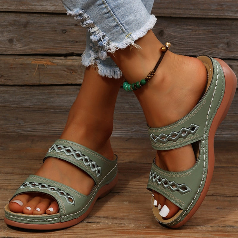 Amanda | Comfortable Orthopedic Wedge Sandals - Solfae