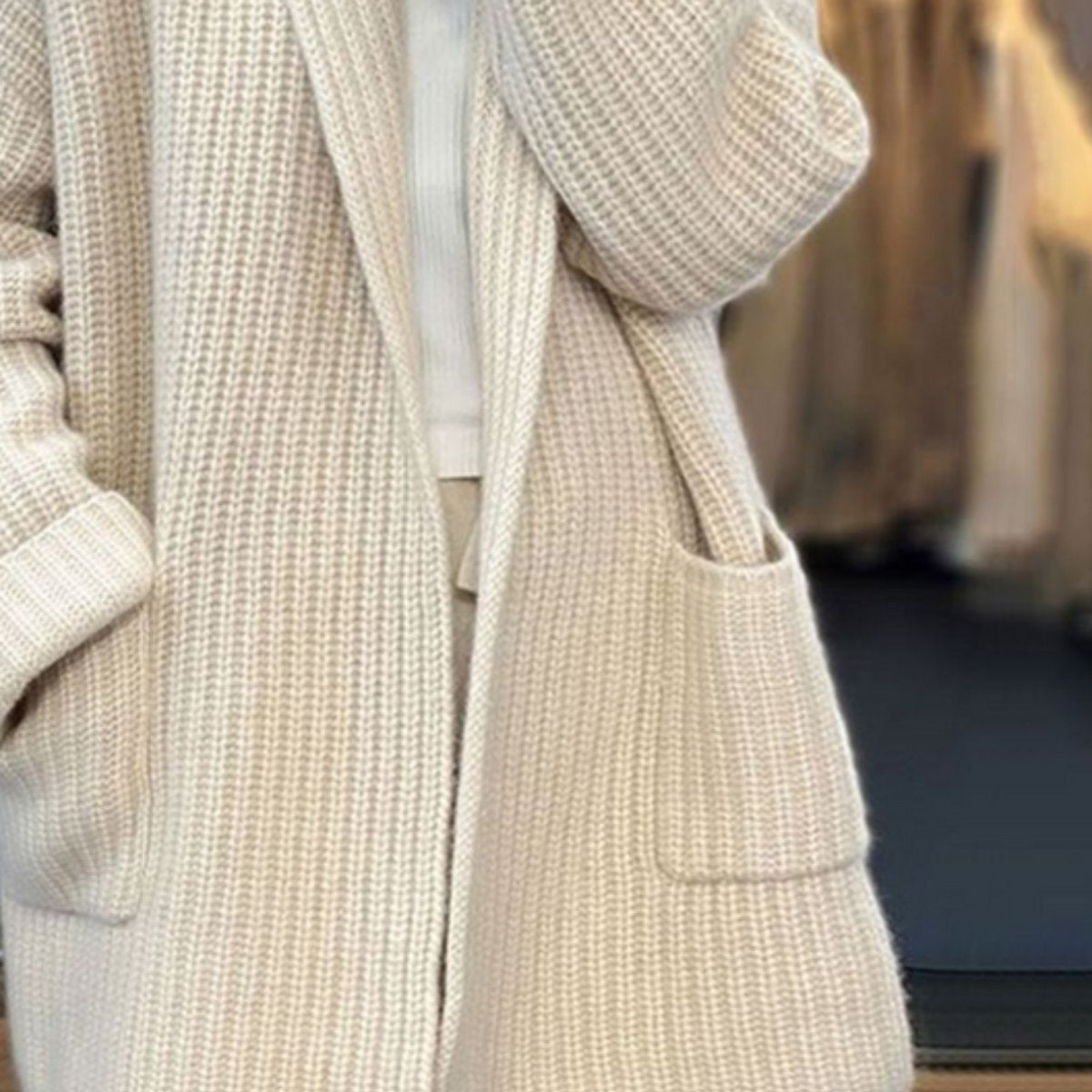 Amanda | Elegant Ribbed Knit Cardigan - Solfae