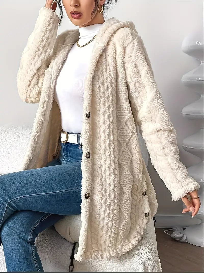 Amber | Cozy Hooded Cable-Knit Cardigan - Solfae