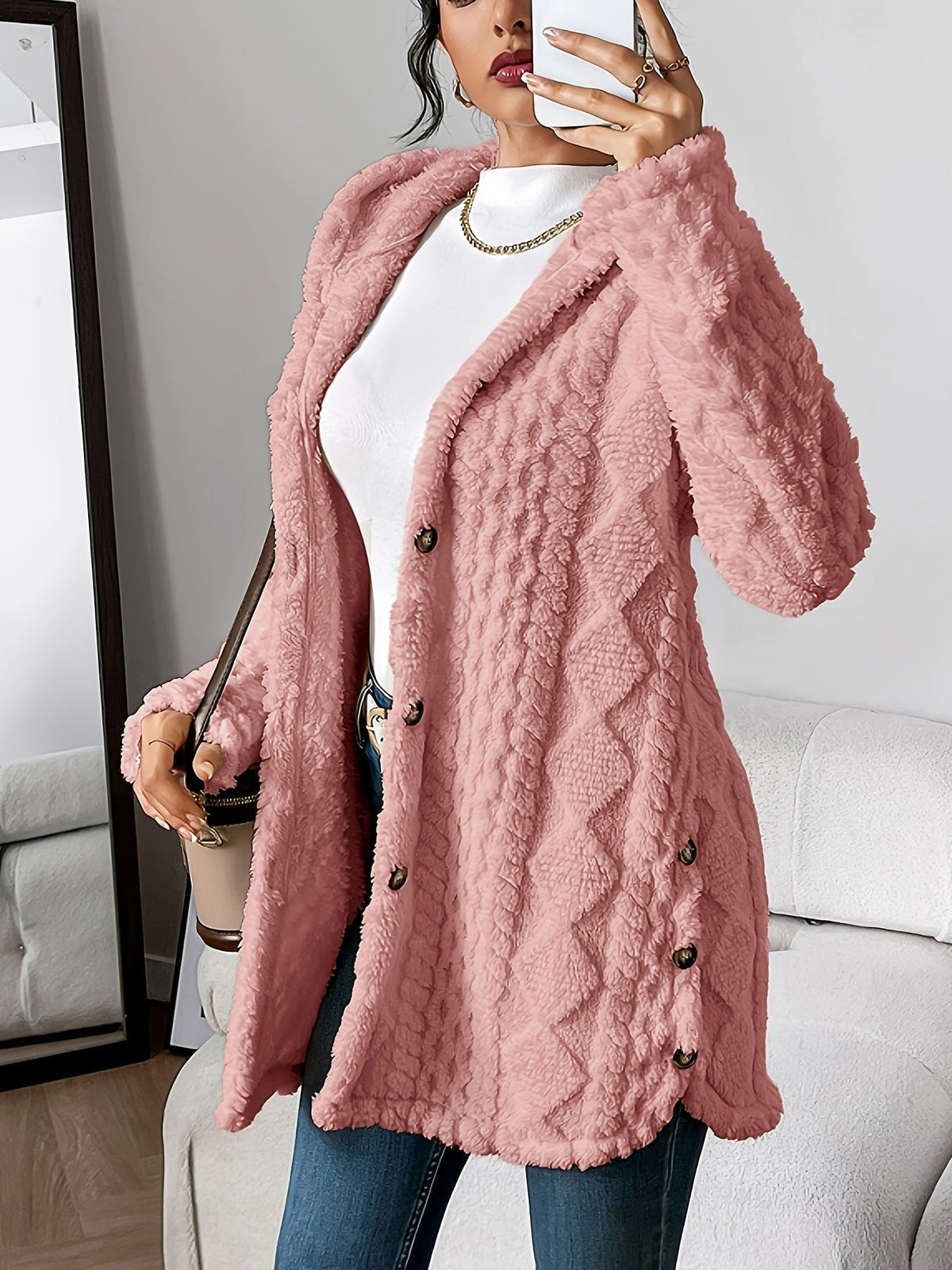 Amber | Cozy Hooded Cable-Knit Cardigan - Solfae