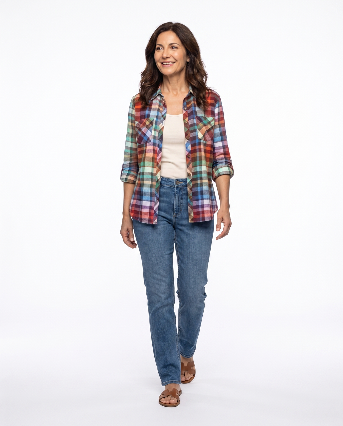 Brittany | Elegant Plaid Flannel Blouse - Solfae
