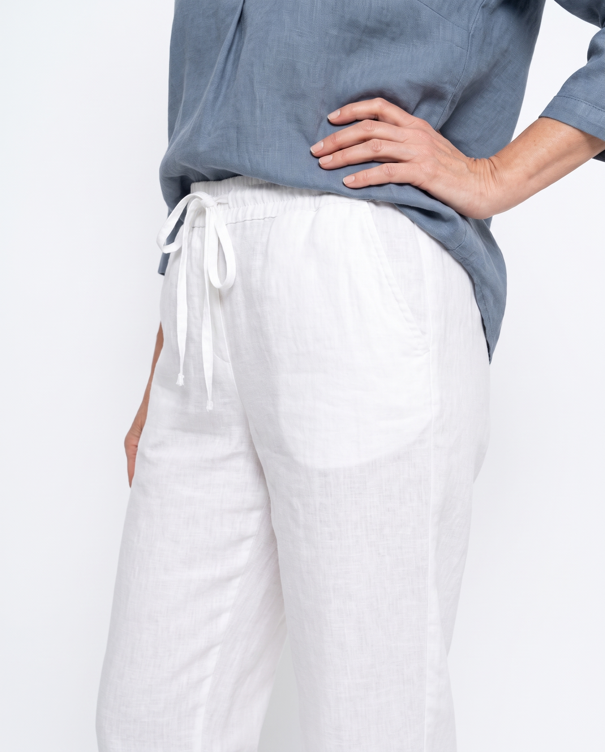 Danielle | Elegant Linen Drawstring Pants - Solfae