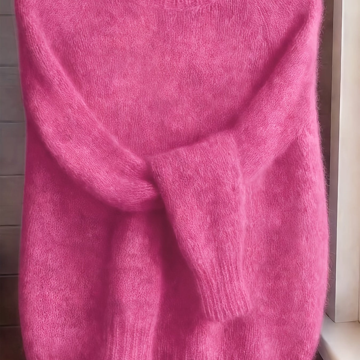 Heather | Elegant Fuzzy Knit Sweater - Solfae