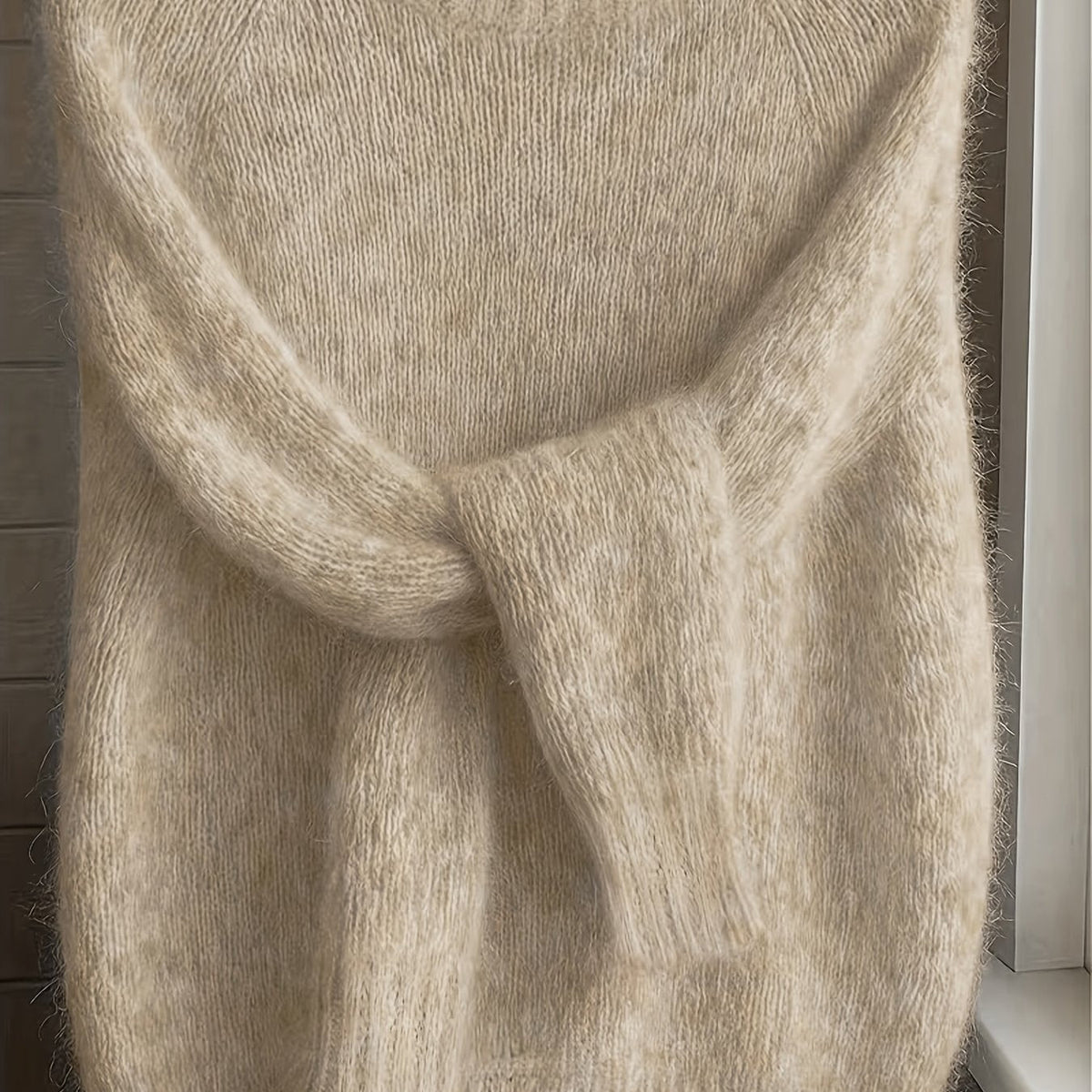 Heather | Elegant Fuzzy Knit Sweater - Solfae