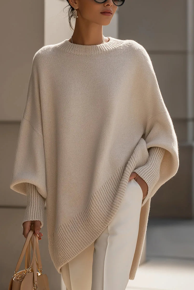 Heather | Elegant Oversized Merino Sweater - Solfae