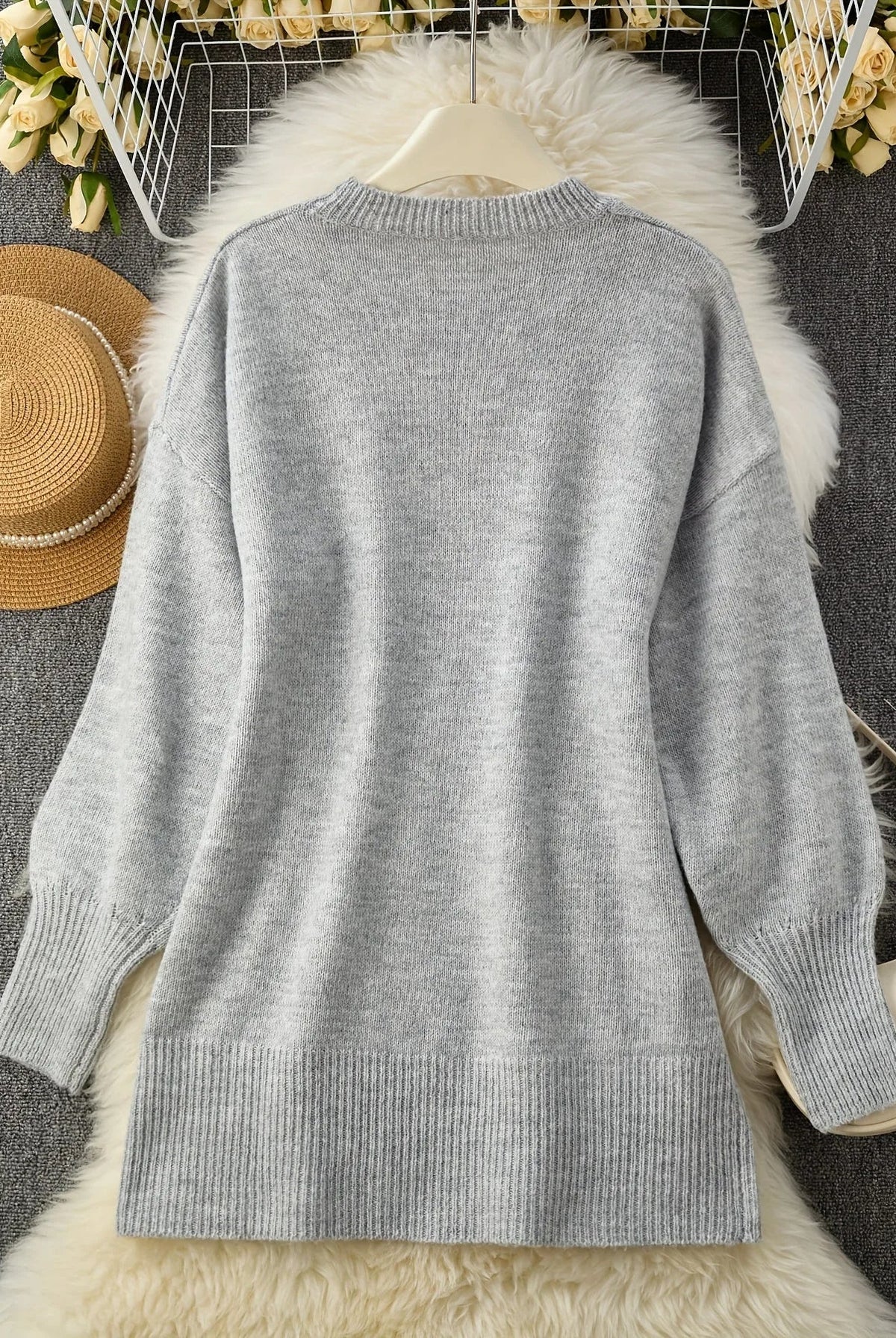Heather | Elegant Oversized Merino Sweater - Solfae