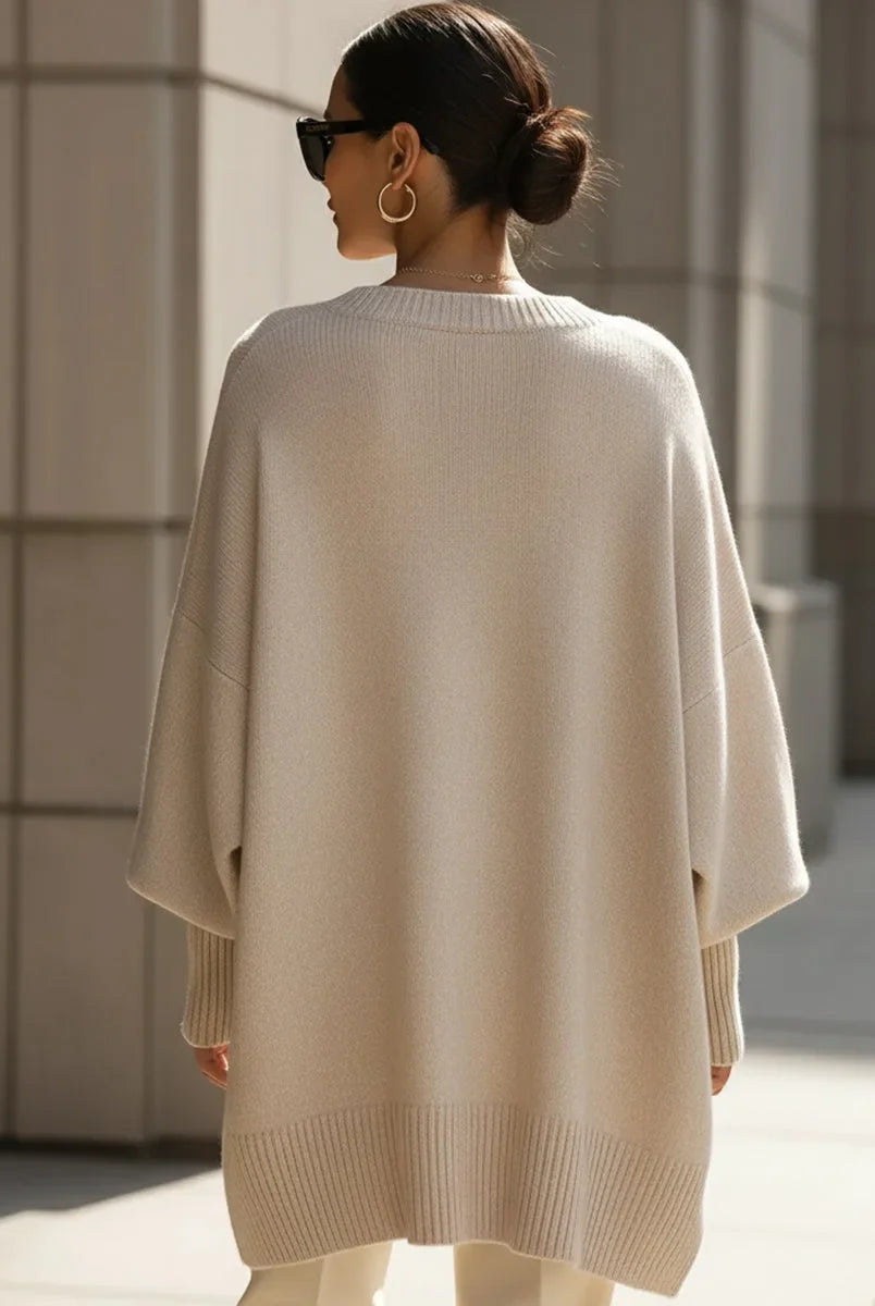 Heather | Elegant Oversized Merino Sweater - Solfae