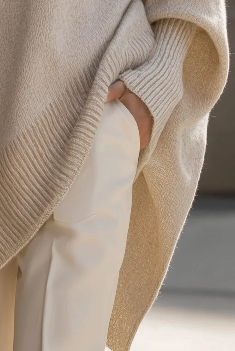 Heather | Elegant Oversized Merino Sweater - Solfae