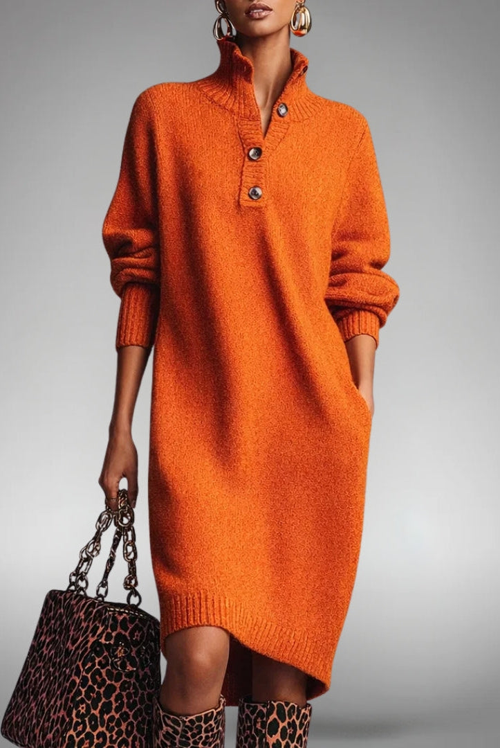 Jennifer | Elegant Knit Sweater Dress - Solfae