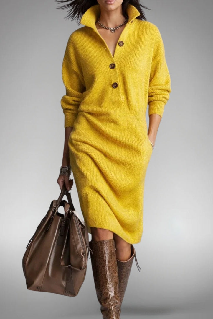 Jennifer | Elegant Knit Sweater Dress - Solfae