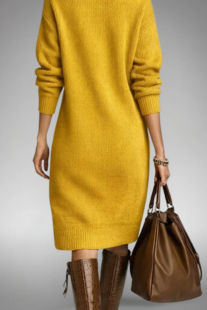 Jennifer | Elegant Knit Sweater Dress - Solfae