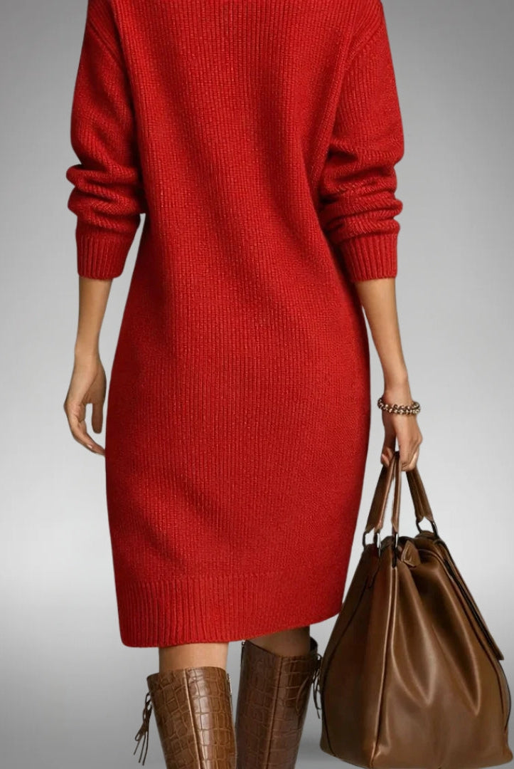 Jennifer | Elegant Knit Sweater Dress - Solfae