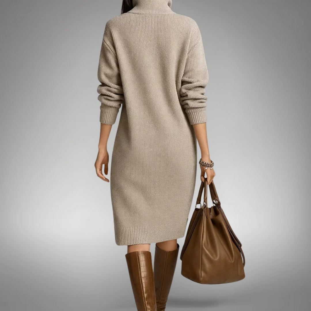 Jennifer | Elegant Knit Sweater Dress - Solfae