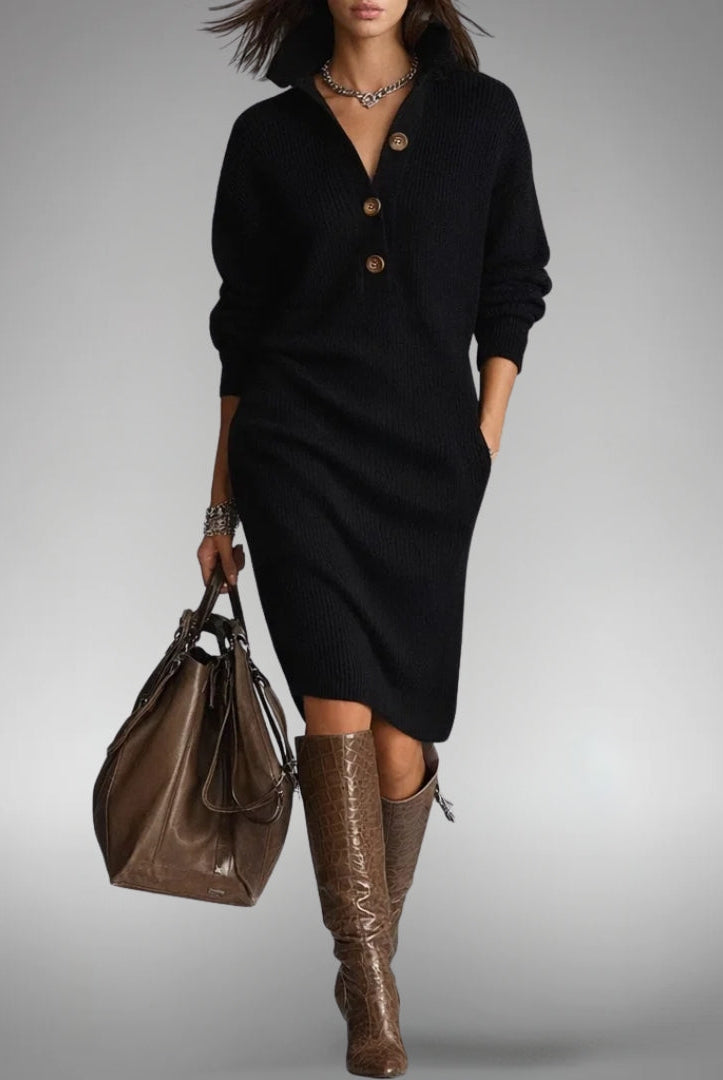 Jennifer | Elegant Knit Sweater Dress - Solfae
