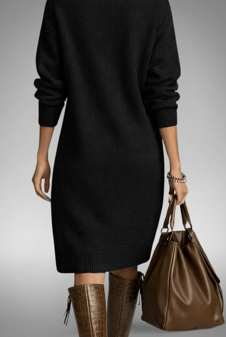 Jennifer | Elegant Knit Sweater Dress - Solfae
