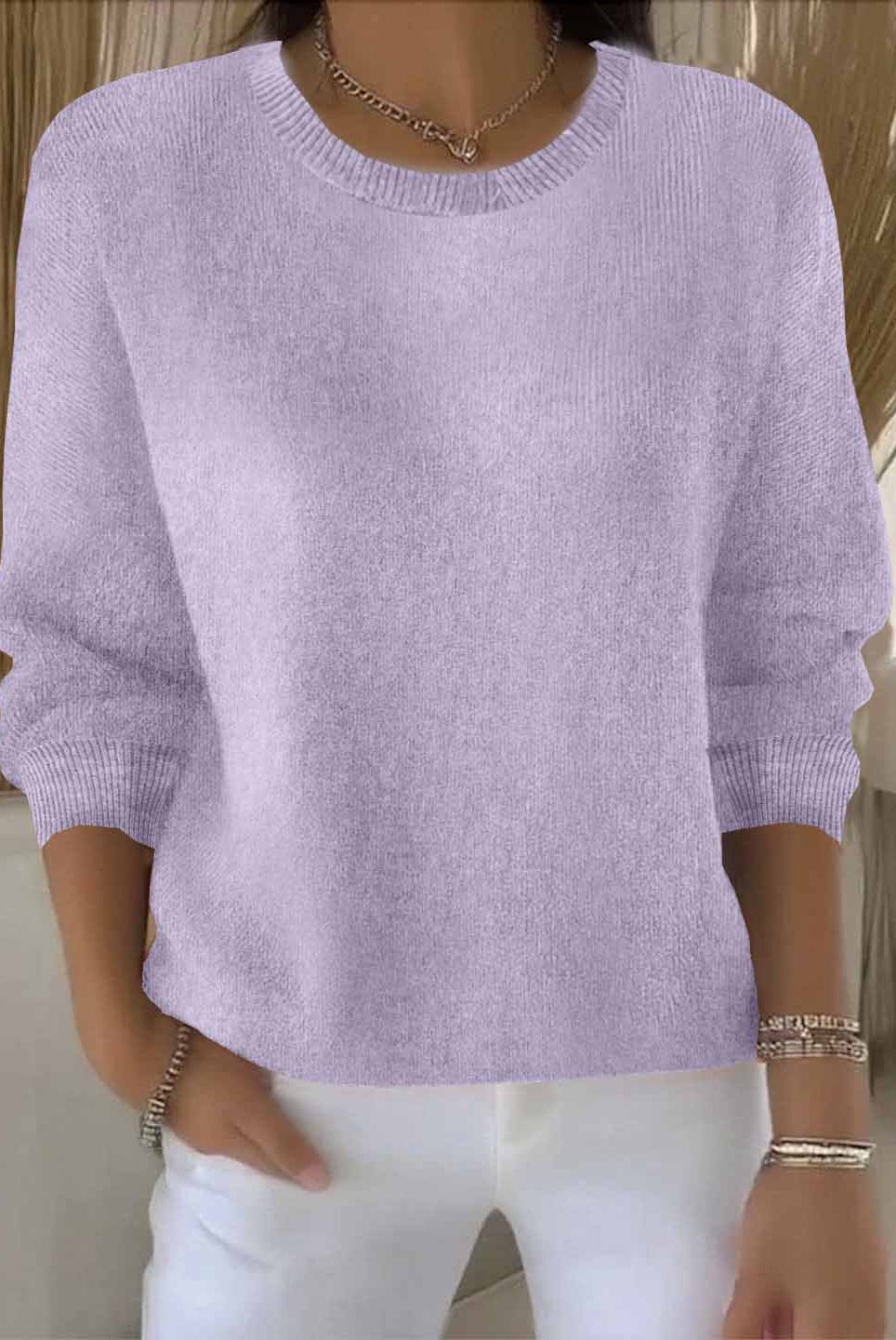 Joyce | Elegant Crewneck Knit Sweater - Solfae