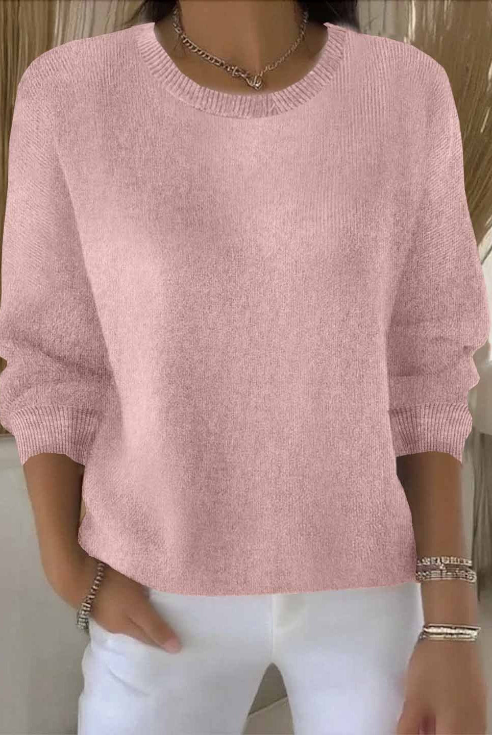 Joyce | Elegant Crewneck Knit Sweater - Solfae