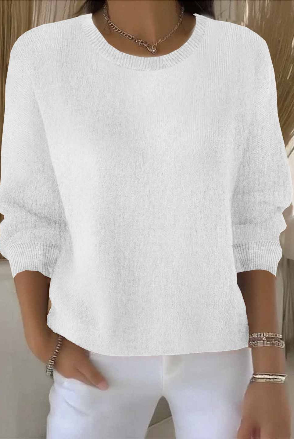 Joyce | Elegant Crewneck Knit Sweater - Solfae