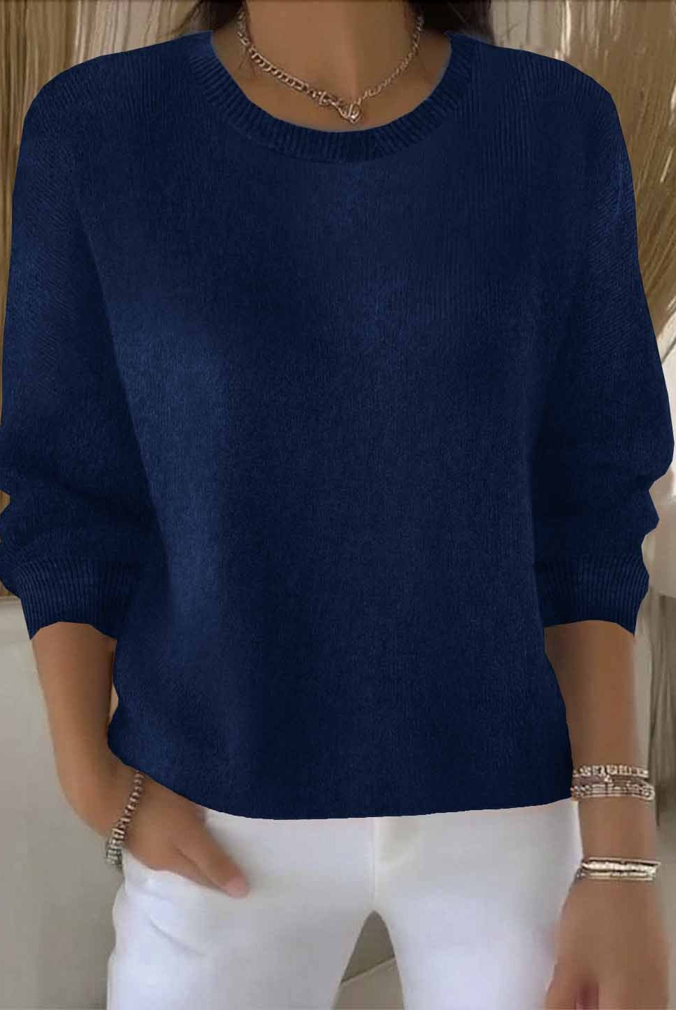 Joyce | Elegant Crewneck Knit Sweater - Solfae