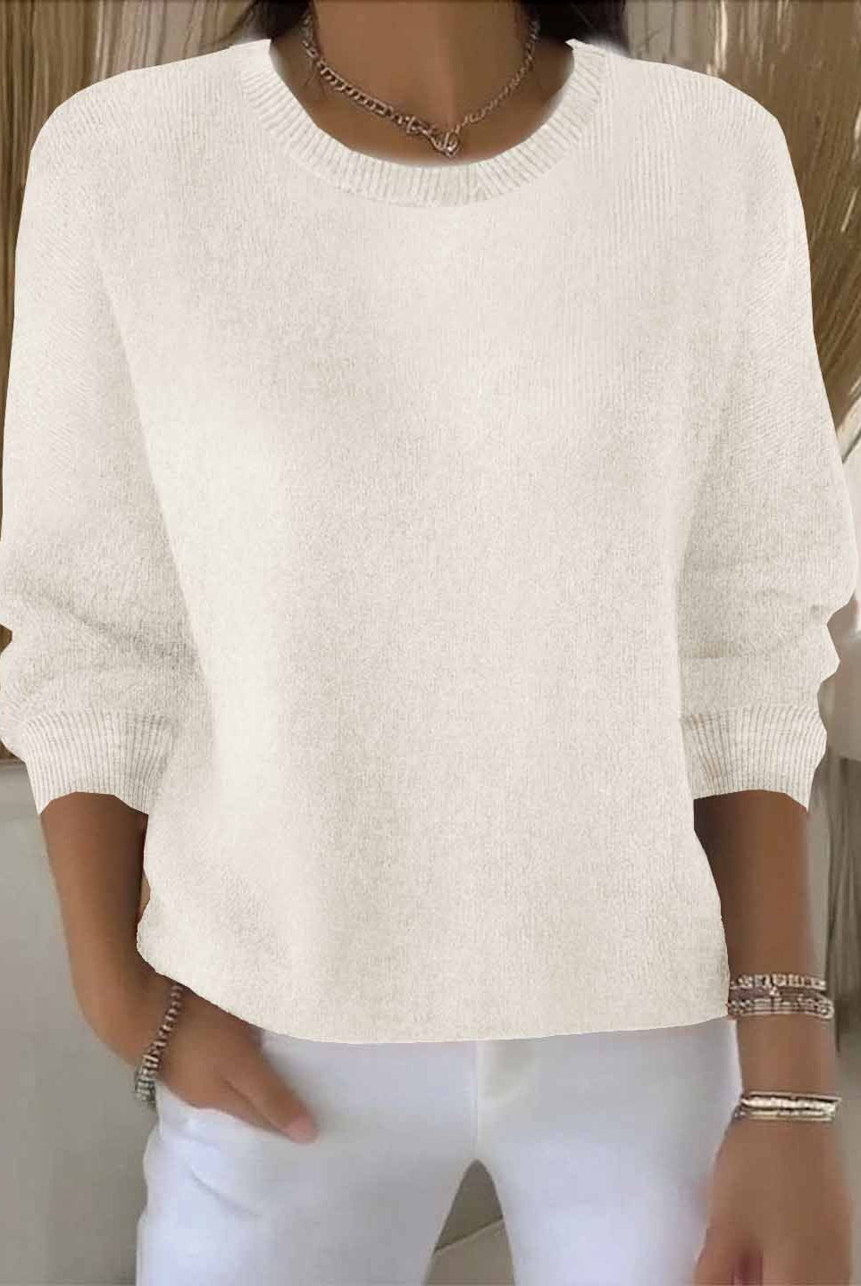 Joyce | Elegant Crewneck Knit Sweater - Solfae