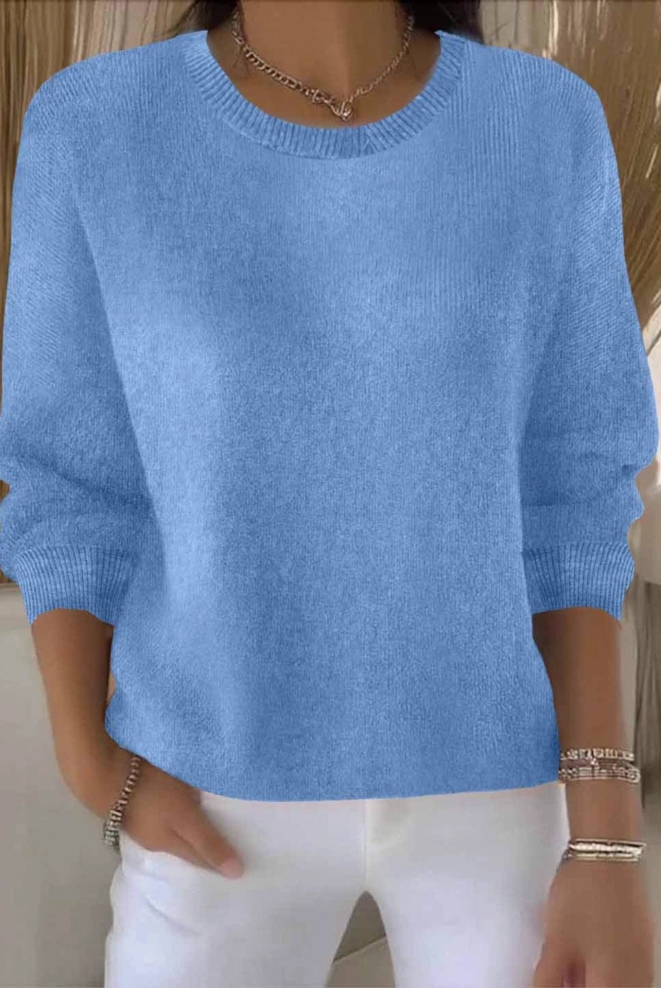 Joyce | Elegant Crewneck Knit Sweater - Solfae