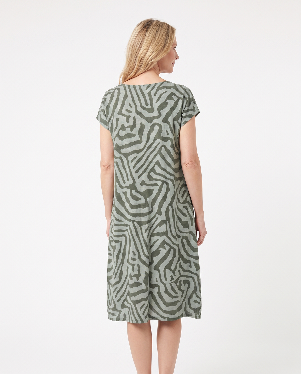 Laura | Stylish Zebra Midi Dress - Solfae