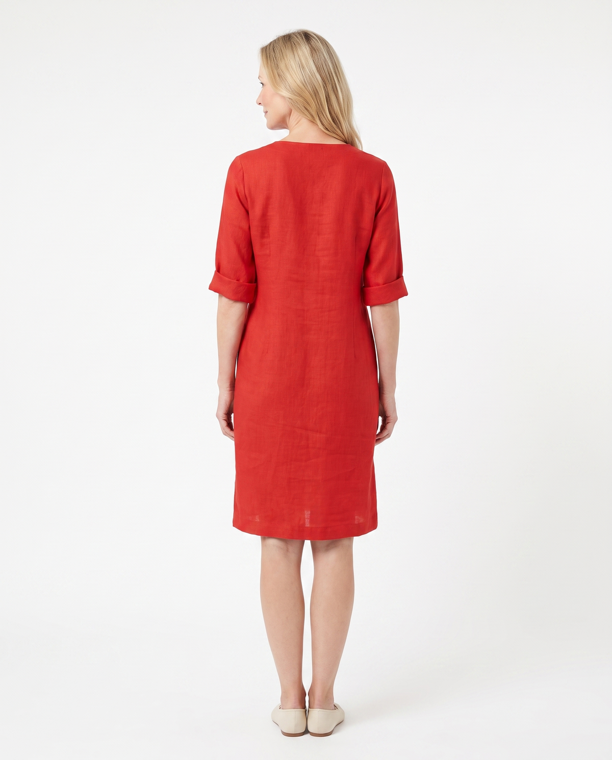Michelle | Elegant Linen Shift Dress - Solfae