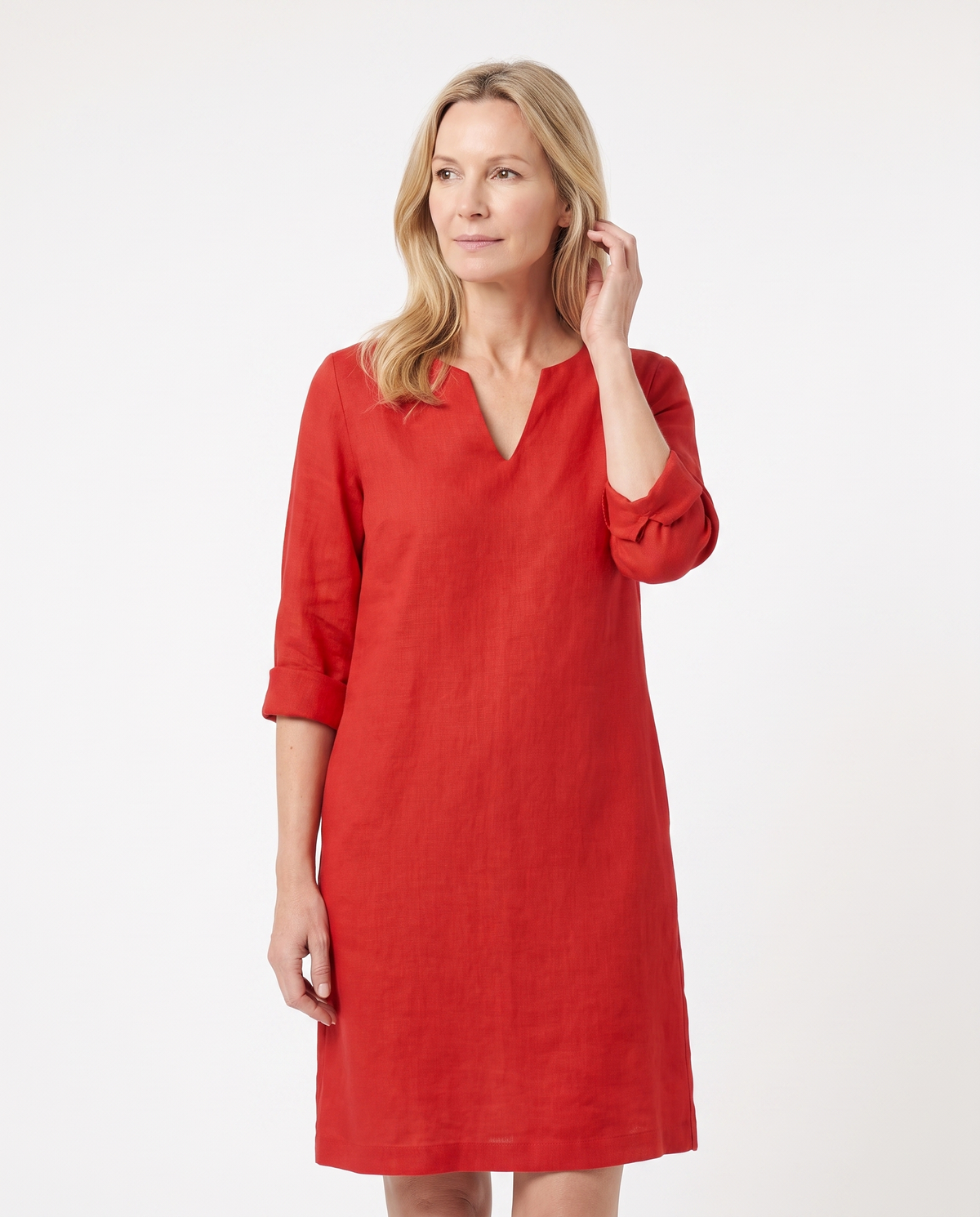 Michelle | Elegant Linen Shift Dress - Solfae