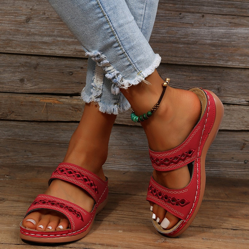 Amanda | Comfortable Orthopedic Wedge Sandals - Solfae