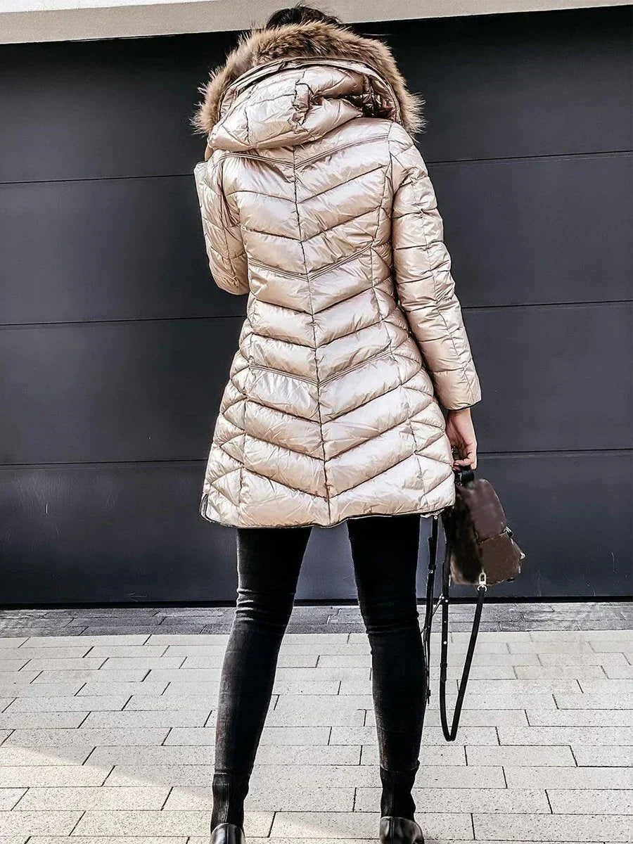 Amanda | Cozy Fur-Trim Puffer Coat - Solfae