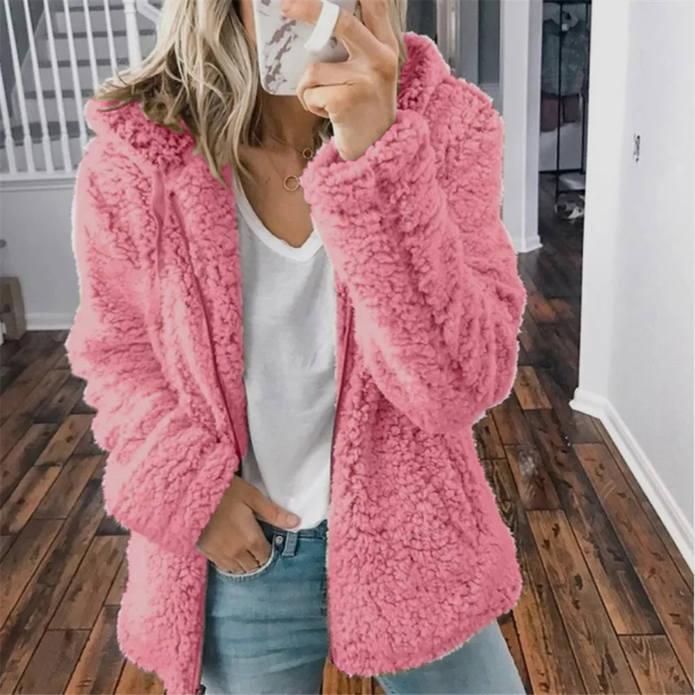 Amanda | Cozy Sherpa Hooded Jacket - Solfae