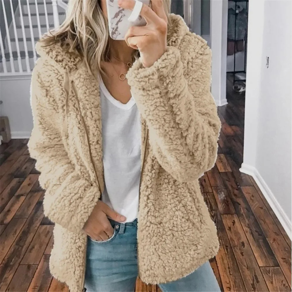 Amanda | Cozy Sherpa Hooded Jacket - Solfae