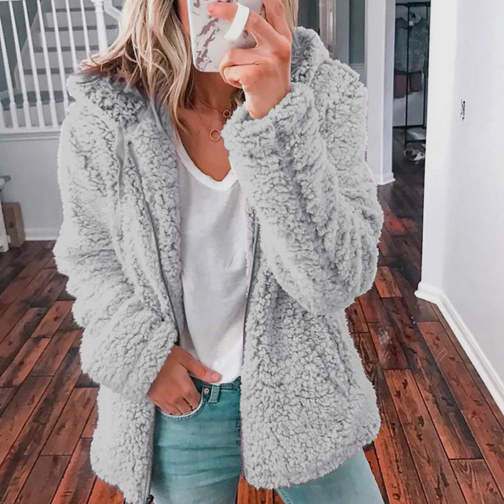 Amanda | Cozy Sherpa Hooded Jacket - Solfae