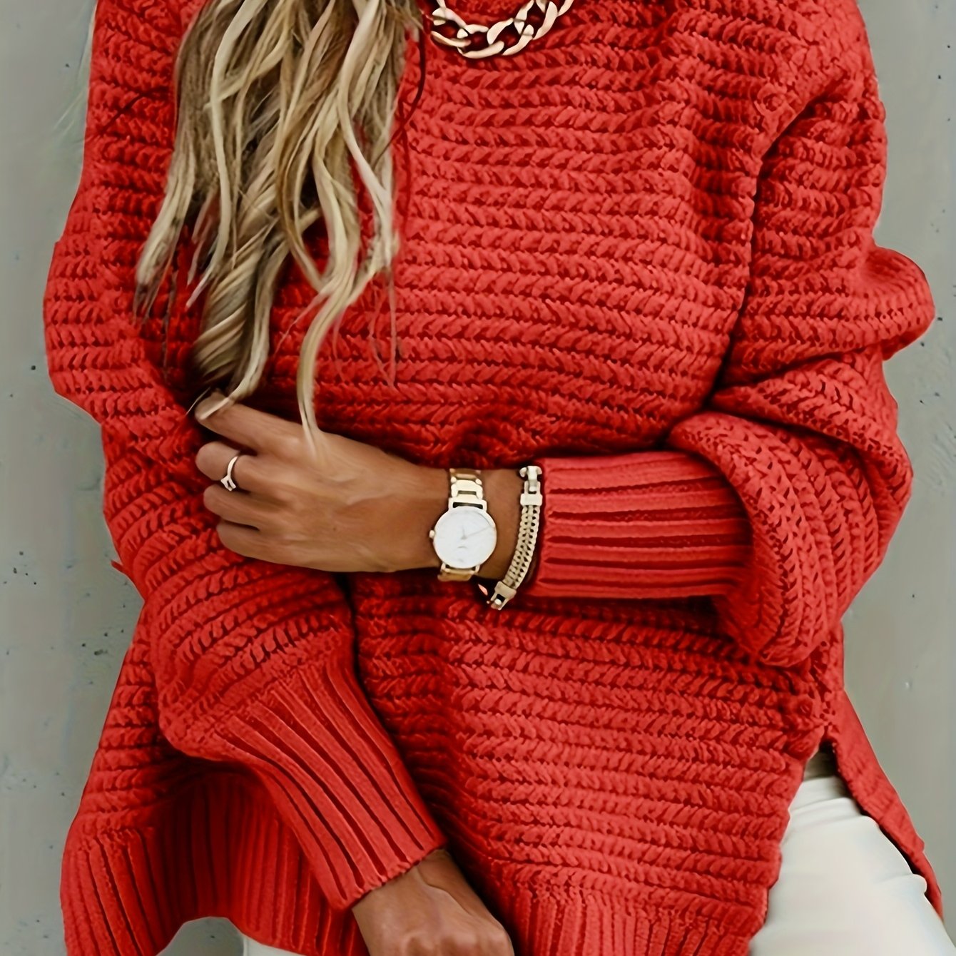 Amanda | Elegant Chunky Mock-Neck Sweater - Solfae