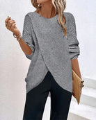 Amanda | Elegant Hem Knit Sweater - Solfae