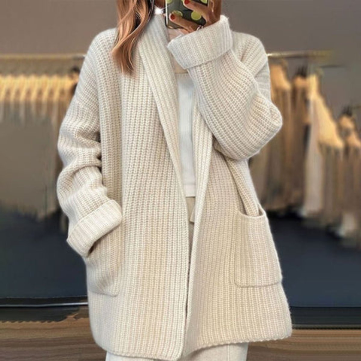 Amanda | Elegant Ribbed Knit Cardigan - Solfae