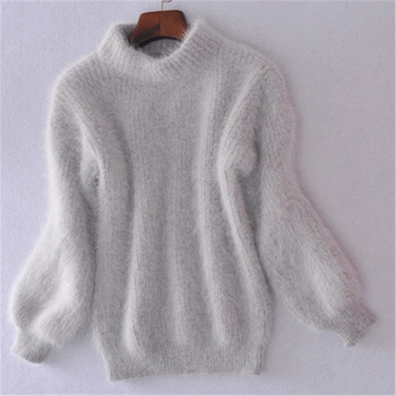 Amanda | Soft Mock-Neck Fuzzy Sweater - Solfae