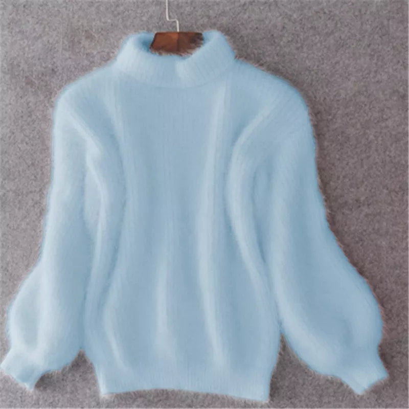 Amanda | Soft Mock-Neck Fuzzy Sweater - Solfae
