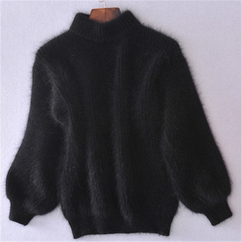 Amanda | Soft Mock-Neck Fuzzy Sweater - Solfae