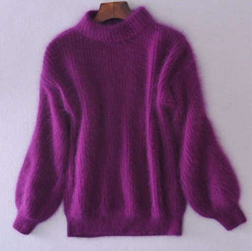 Amanda | Soft Mock-Neck Fuzzy Sweater - Solfae