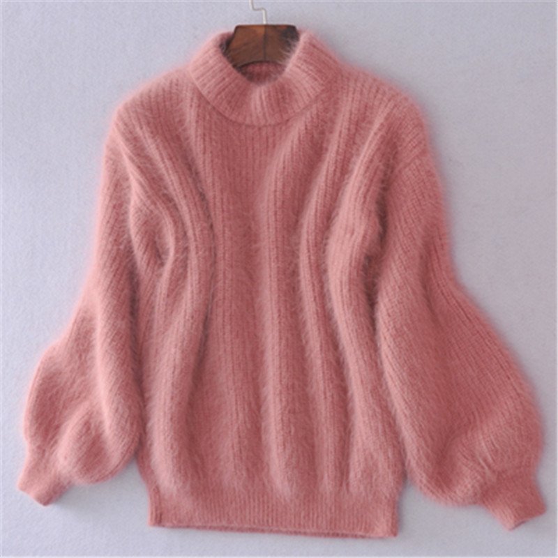 Amanda | Soft Mock-Neck Fuzzy Sweater - Solfae