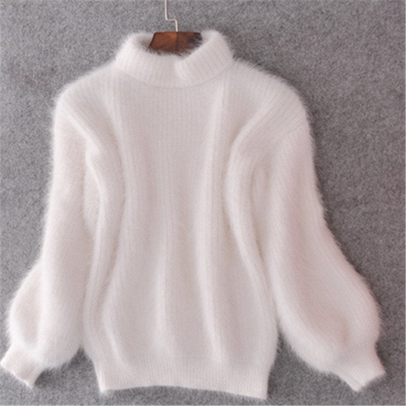 Amanda | Soft Mock-Neck Fuzzy Sweater - Solfae