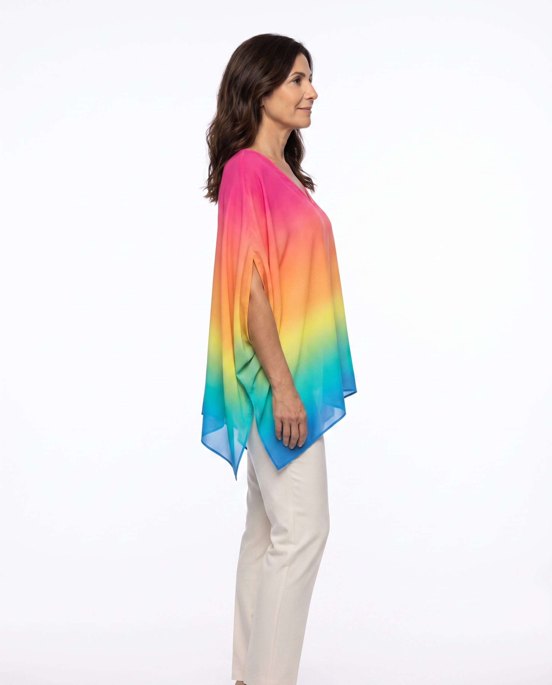 Amanda | Stylish Ombre Poncho Blouse - Solfae