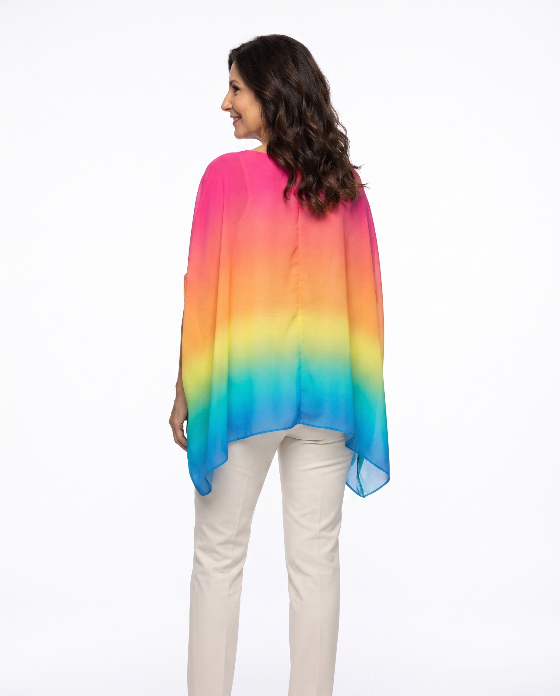 Amanda | Stylish Ombre Poncho Blouse - Solfae