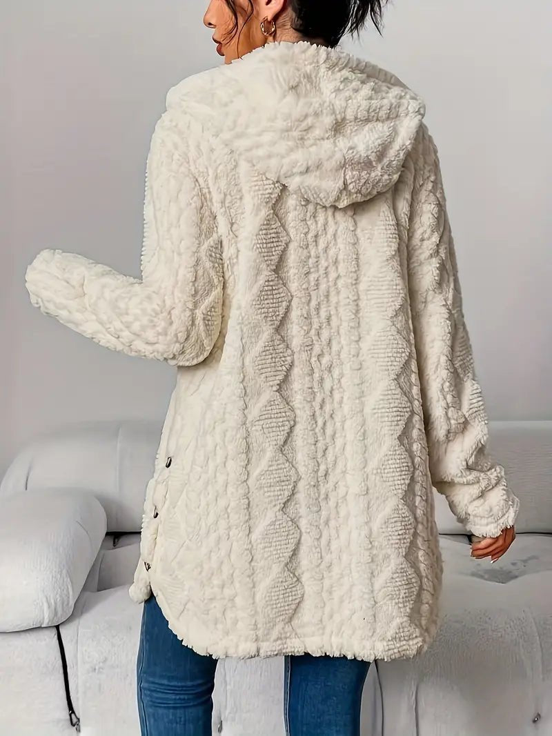 Amber | Cozy Hooded Cable-Knit Cardigan - Solfae