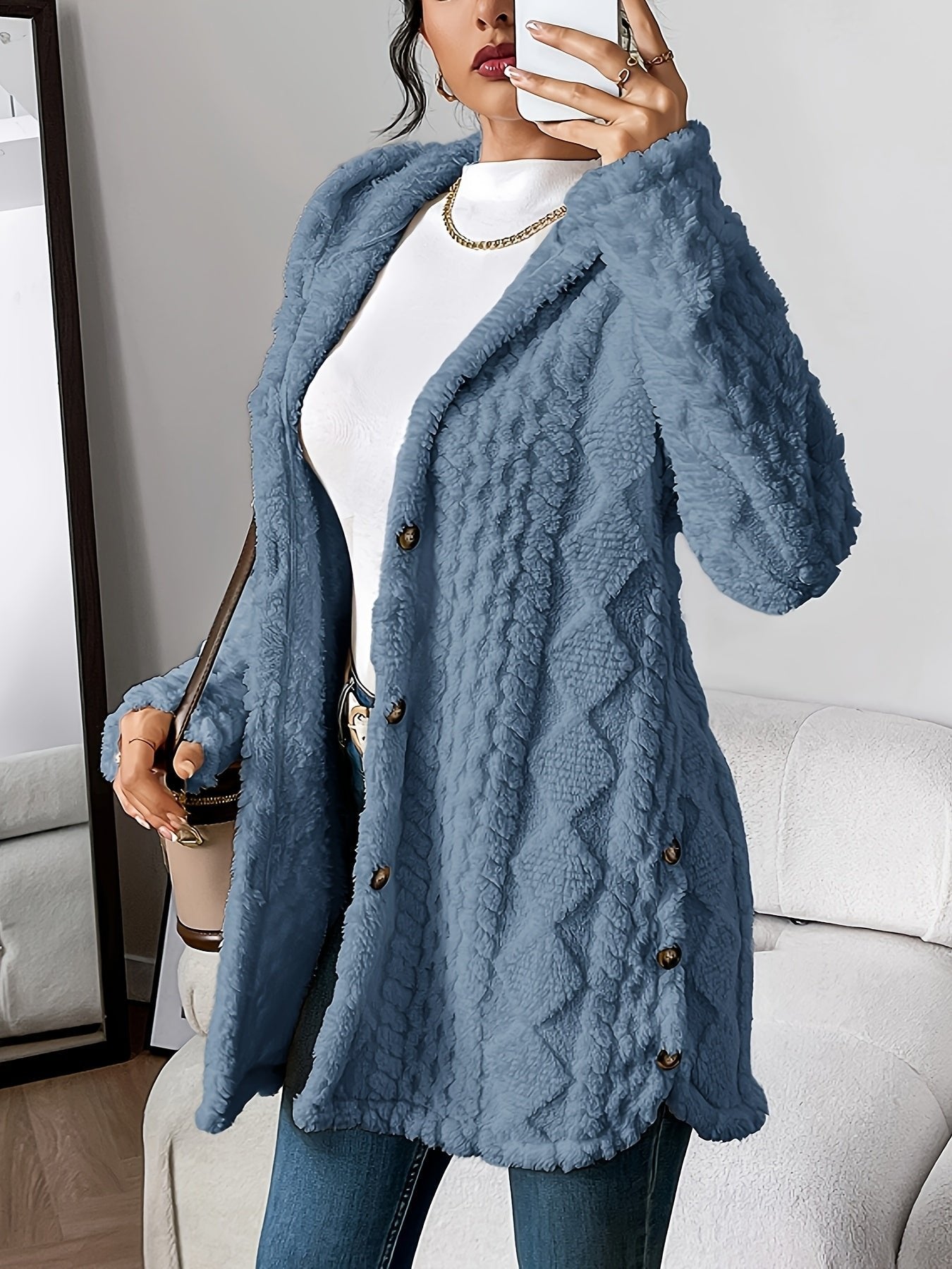 Amber | Cozy Hooded Cable-Knit Cardigan - Solfae