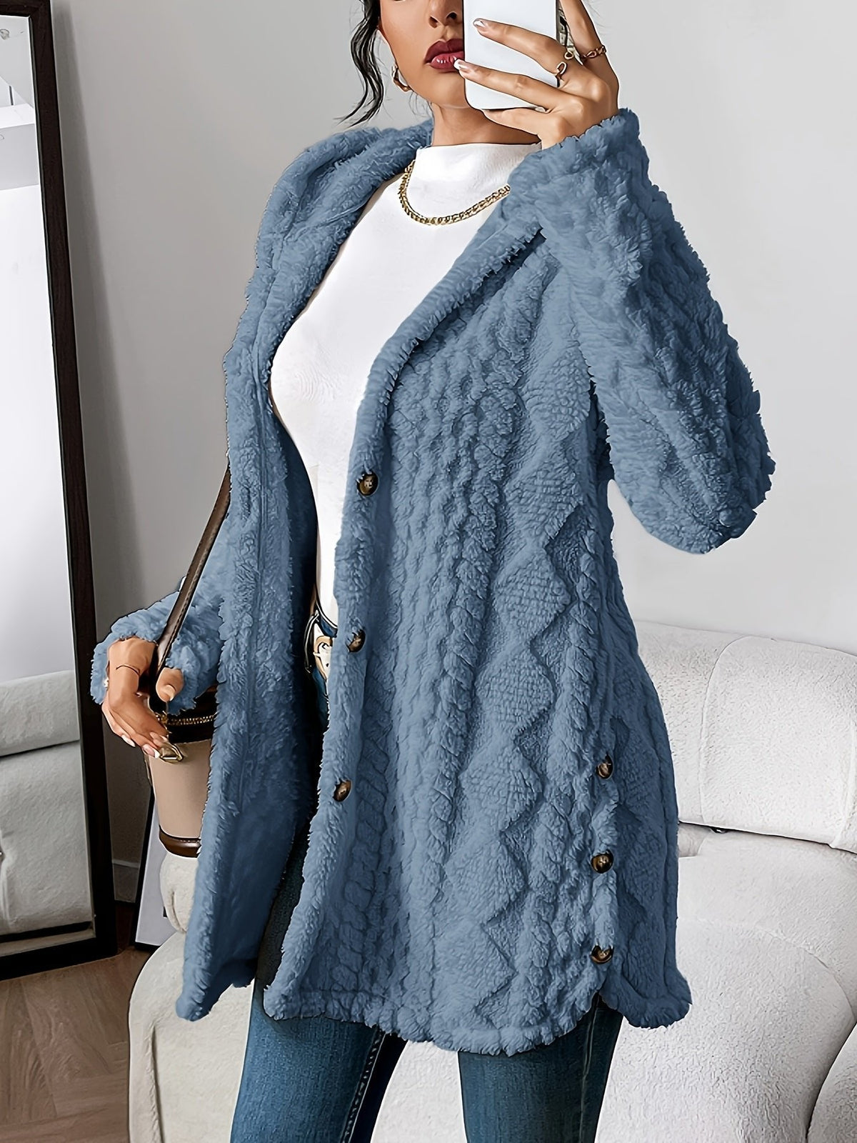Amber | Cozy Hooded Cable-Knit Cardigan - Solfae
