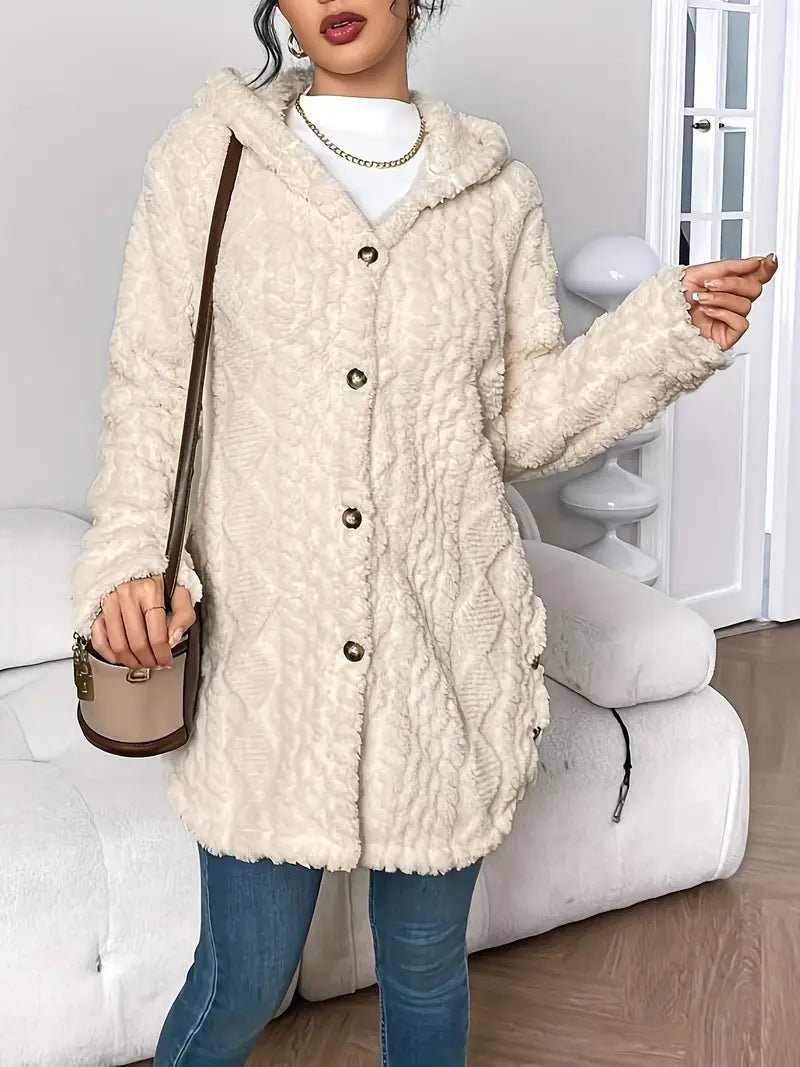 Amber | Cozy Hooded Cable-Knit Cardigan - Solfae