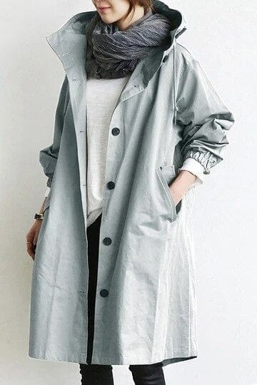Amber | Elegant Hooded Trench Coat - Solfae